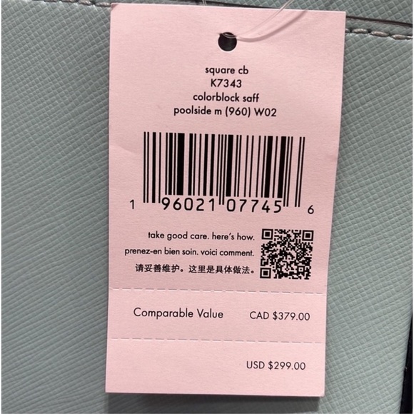 Kate spade Staci
Colorblock Square
Saffiano Crossbody Bag, Poolside Blue - Picture 10 of 10